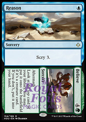 **2x FOIL Reason // Believe** HOU MTG Hour of Devastation Rare MINT blue green