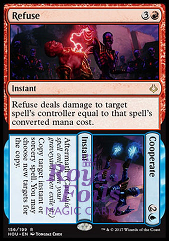 **1x FOIL Refuse // Cooperate** HOU MTG Hour of Devastation Rare MINT red blue