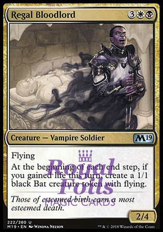 Regal Bloodlord 2x FOIL M19 MTG Core Set 2019 Uncommon MINT white black