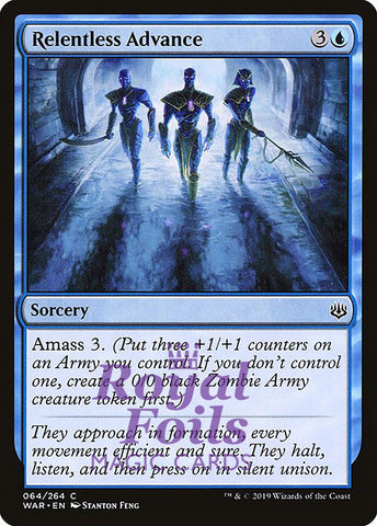 **3x FOIL Relentless Advance** WAR MTG War of the Spark Common MINT blue