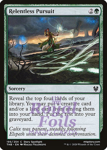 **4x FOIL Relentless Pursuit** THB MTG Theros Beyond Death Common MINT green