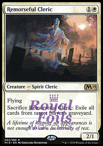 **1x FOIL Remorseful Cleric** M19 MTG Core Set 2019 Rare MINT white