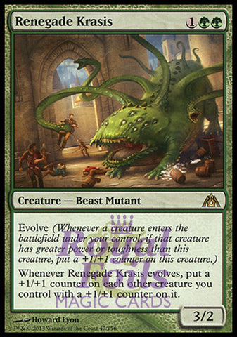 **1x FOIL Renegade Krasis** DGM MTG Dragon's Maze Rare MINT green