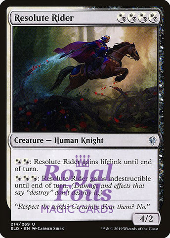 Resolute Rider 4x FOIL ELD MTG Throne of Eldraine Uncommon MINT white black
