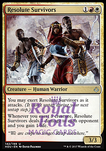 **4x FOIL Resolute Survivors** HOU MTG Hour of Devastation Uncommon MINT red white