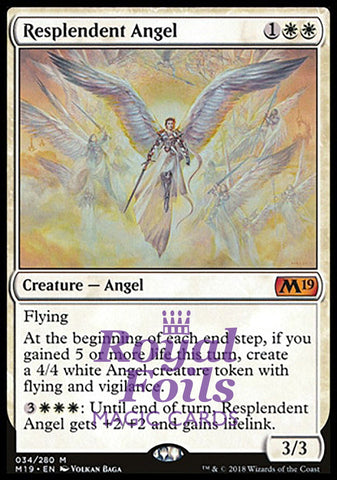 Resplendent Angel 1x FOIL M19 MTG Core Set 2019 Mythic MINT white