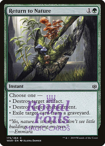 Return to Nature 3x FOIL WAR MTG War of the Spark Common MINT green