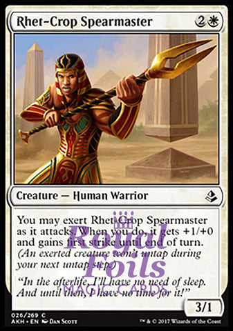 Rhet-Crop Spearmaster 4x FOIL AKH MTG Amonkhet Common MINT white