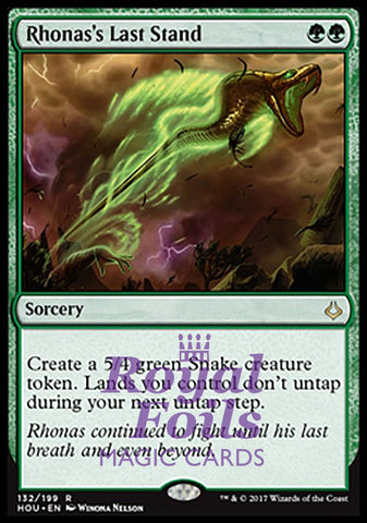 Rhonas's Last Stand 1x FOIL HOU MTG Hour of Devastation Rare MINT green