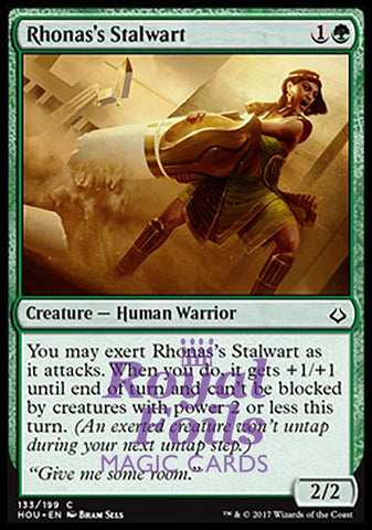 **4x FOIL Rhonas's Stalwart** HOU MTG Hour of Devastation Common MINT green