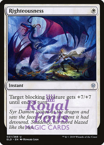 Righteousness 4x FOIL ELD MTG Throne of Eldraine Uncommon MINT white
