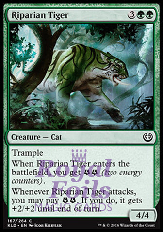 **4x FOIL Riparian Tiger** KLD MTG Kaladesh Common MINT green