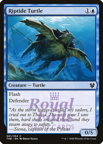 **4x FOIL Riptide Turtle** THB MTG Theros Beyond Death Common MINT blue