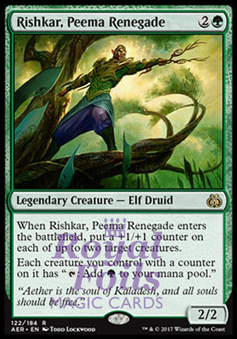 **1x FOIL Rishkar Peema Renegade** AER MTG Aether Revolt Rare MINT green