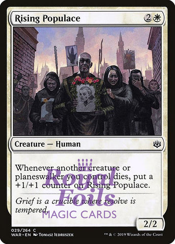 Rising Populace 3x FOIL WAR MTG War of the Spark Common MINT white