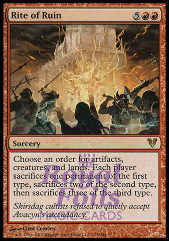 Rite of Ruin 2x FOIL AVR MTG Avacyn Restored Rare MINT red