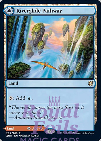 Riverglide // Lavaglide Pathway 1x FOIL ZNR MTG Zendikar Rising Rare MINT land blue red