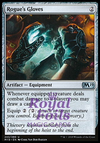 **1x FOIL Rogue's Gloves** M19 MTG Core Set 2019 Uncommon MINT artifact