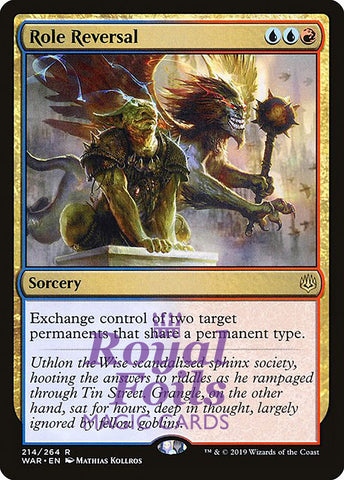 Role Reversal 1x FOIL WAR MTG War of the Spark Rare MINT blue red