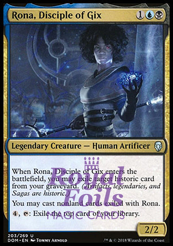 Rona, Disciple of Gix 2x FOIL DOM MTG Dominaria Uncommon MINT blue black
