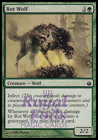 Rot Wolf 1x FOIL MBS MTG Mirrodin Besieged Common MINT green