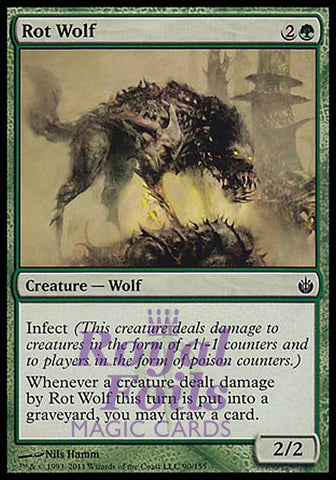 **1x FOIL Rot Wolf** MBS MTG Mirrodin Besieged Common MINT green