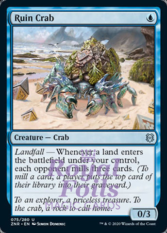 Ruin Crab 1x FOIL ZNR MTG Zendikar Rising Uncommon MINT blue