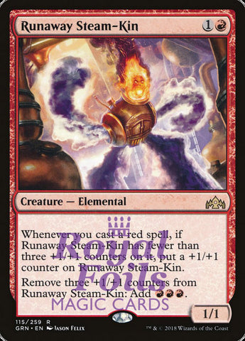 Runaway Steam-Kin 1x FOIL GRN MTG Guilds of Ravnica Rare MINT red