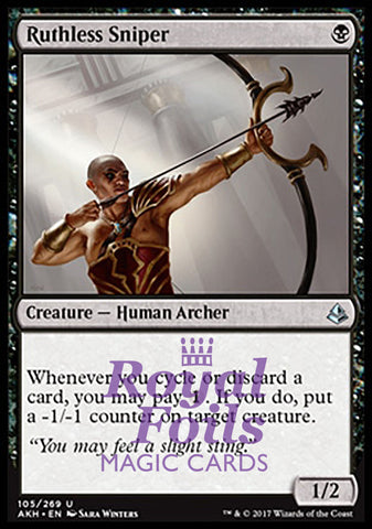 **2x FOIL Ruthless Sniper** AKH MTG Amonkhet Uncommon 3 MINT 1 NM black