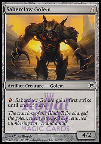 **4x FOIL Saberclaw Golem** SOM MTG Scars of Mirrodin Common 3 MT + 1 VF red artifact