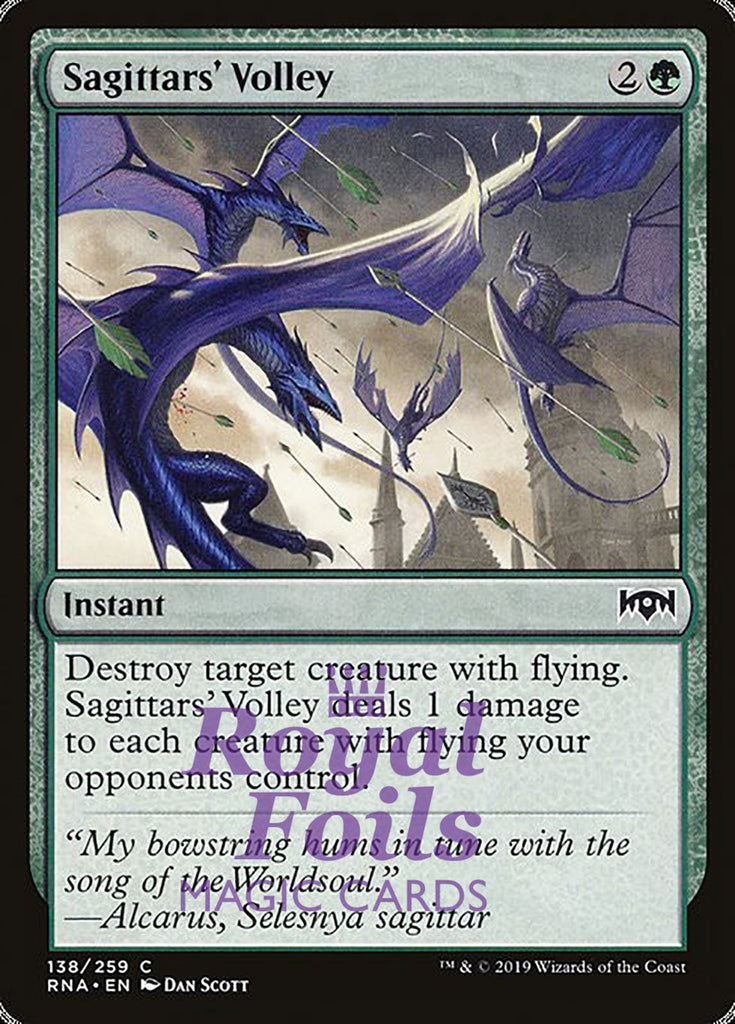 **2x FOIL Sagittars' Volley** RNA MTG Ravnica Allegiance Common MINT green