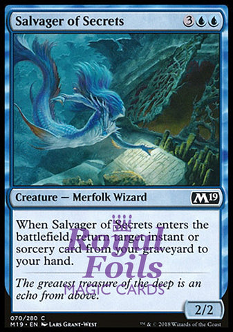 **2x FOIL Salvager of Secrets** M19 MTG Core Set 2019 Common MINT blue