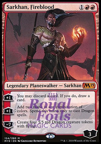 Sarkhan Fireblood 1x FOIL M19 MTG Core Set 2019 Mythic MINT red