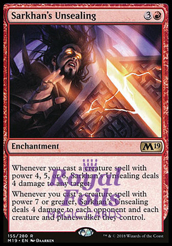 Sarkhan's Unsealing 1x FOIL M19 MTG Core Set 2019 Rare MINT red