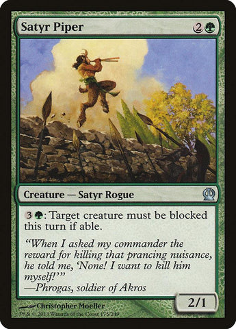 **4x FOIL Satyr Piper** THS MTG Theros Uncommon MINT green