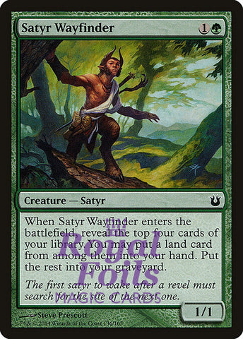 **1x FOIL Satyr Wayfinder** BNG MTG Born of the Gods Common MINT green