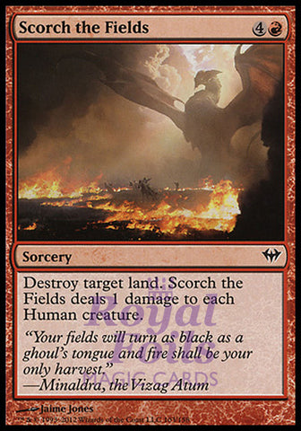 Scorch the Fields 4x FOIL DKA MTG Dark Ascension Common 3 MINT 1 NM red