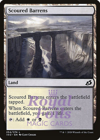 Scoured Barrens 4x FOIL IKO MTG Ikoria Common MINT white black land