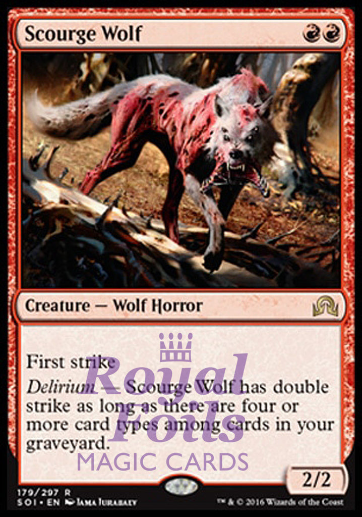 **1x FOIL Scourge Wolf** SOI MTG Shadows Over Innistrad Rare MINT red
