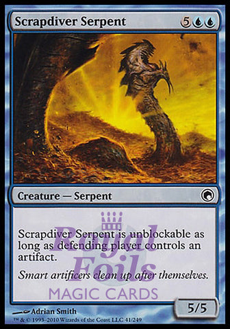 **4x FOIL Scrapdiver Serpent** SOM MTG Scars of Mirrodin Common MINT blue