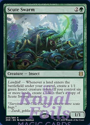 Scute Swarm 1x FOIL ZNR MTG Zendikar Rising Rare MINT green