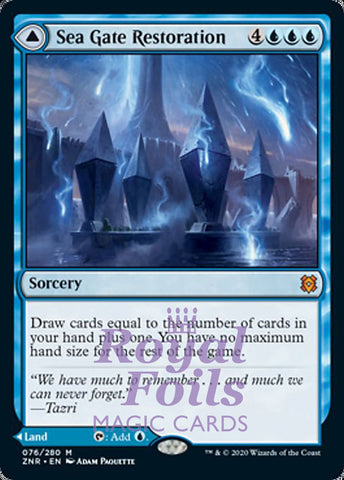 Sea Gate Restoration 1x FOIL ZNR MTG Zendikar Rising Mythic MINT blue