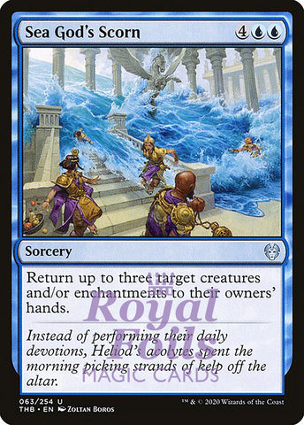 **4x FOIL Sea God's Scorn** THB MTG Theros Beyond Death Uncommon MINT blue