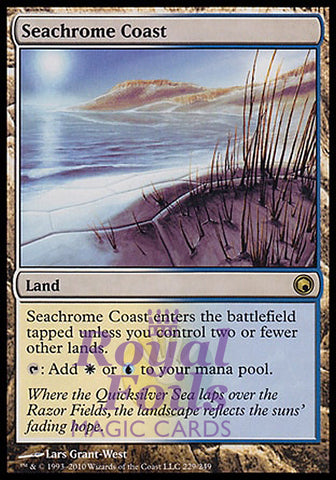 Seachrome Coast 1x FOIL SOM MTG Scars of Mirrodin Rare NM+ white blue land