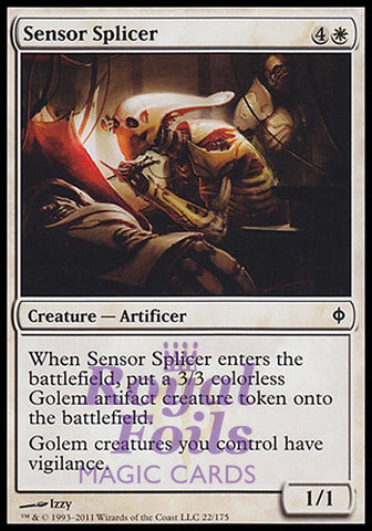 **4x FOIL Sensor Splicer** NPH MTG New Phyrexia Common MINT white artificer