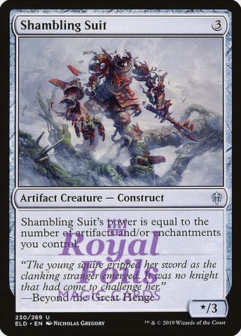Shambling Suit 4x FOIL ELD MTG Throne of Eldraine Uncommon MINT artifact