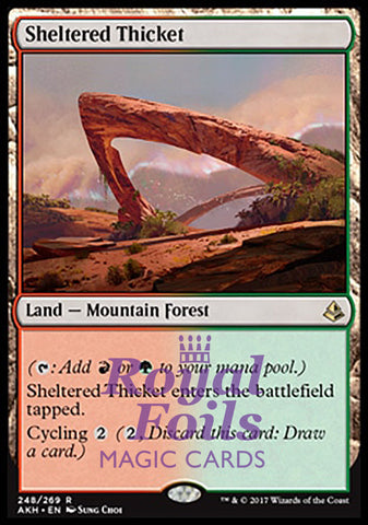 Sheltered Thicket 1x FOIL AKH MTG Amonkhet Rare MINT land red green