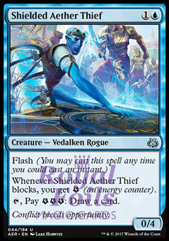 Shielded Aether Thief 2x FOIL AER MTG Aether Revolt Uncommon MINT blue