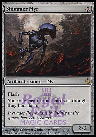 **1x FOIL Shimmer Myr** MBS MTG Mirrodin Besieged Rare MINT artifact