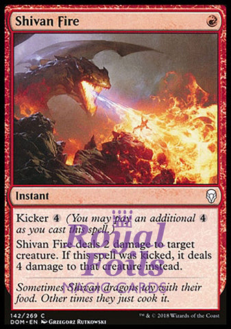 Shivan Fire 4x FOIL DOM MTG Dominaria Common MINT red
